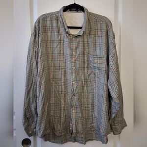 VTG Johnnie Walker Scotch Whiskey Plaid Button Down Mens XXLarge Silk Blend‎